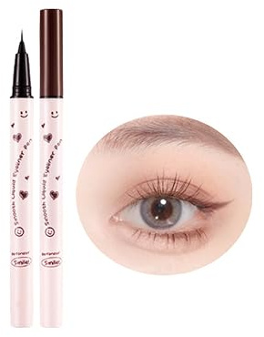 Delineador líquido,lápiz de ojos prueba de agua,de larga duración,líquido de alta precisión de maquillaje de ojos Maquillaje (marrón)
