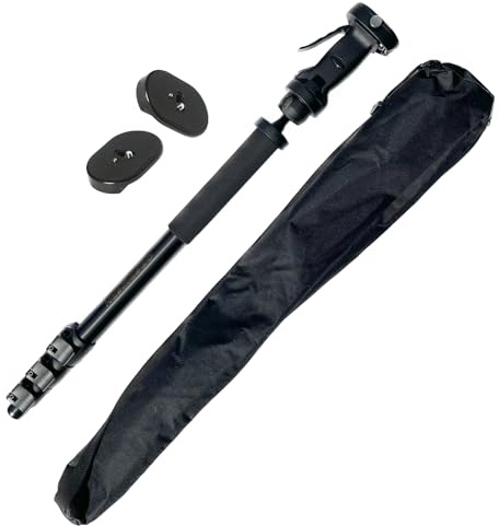 Oberwerk 2000 Series Monopod - Binocular & Camera Monopod Stand with Grip-Action Ball Head & 2 Quick-Release Plates | Lightweight, Portable, Foldable | Extends 34 to 78