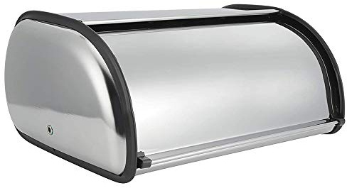Belfoyer Boîte à Pain en Acier Inoxydable Boîte Conservation Pain avec Couvercle Coulissant 44x27x18cm Gris