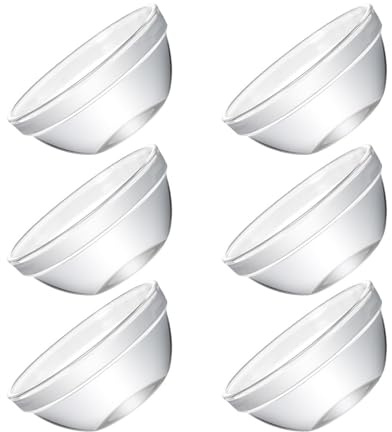 Ciieeo 6 Petits Bols En Verre Avec Couvercles : Bol De Préparation Des Aliments Bols À Dessert Empilables Plats À Portions Ramequins En Verre Bols À Crème Glacée Sundae Tasses À