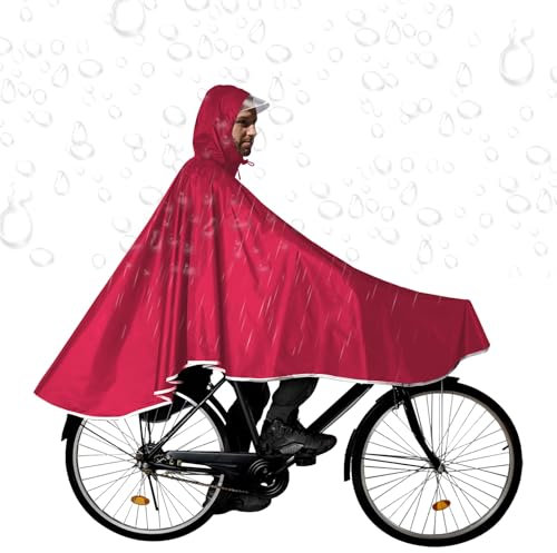PacuM Wasserdicht Radfahren Regenponcho Fahrrad Regencape Kapuze Poncho Portable Leichte Regenjacke Regenmantel Elektrisches Fahrrad Multifunktional Poncho Bedeckt，Geeignet für erwachsene Radfahrer