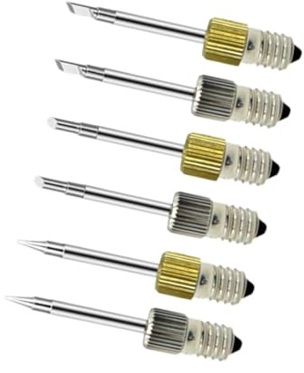 Fenteer Ersatz-Lötkolbenspitzen, Reparatur der E10 Schnittstellenbattetechnisch Elektrische USB-Lötschweißspitzen, Kabellose Lötspitzen für Elektrische, Ersatzteile,6-teiliges Set