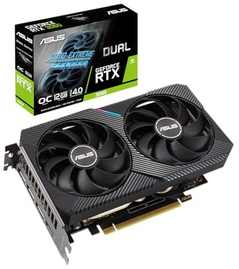 ASUS GeForce RTX 3060 12G DUAL V2 OC Gaming Graphics Card - 1867MHz Boost Clock, GDDR6, PCIe Gen 4, DLSS 2, 1x DP v1.4a, 1 x HDMI 2.1, 1 x DVI-D (Supports 4K) (Renewed)