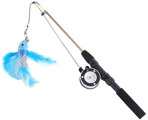 Cat Toy fiskespö, fiskespö Cat Toy Infällbar kattstavsleksak för inomhus