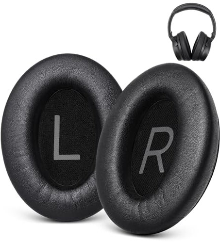 Ear Pads Replacement for Bose QuietComfort 45 (QC45) - GEVO Earpad Cushions for QuietComfort SE (QC SE) Wireless Over-Ear Headphones with Premium Protein Leather Noise Isolation Memory Foam (Black)