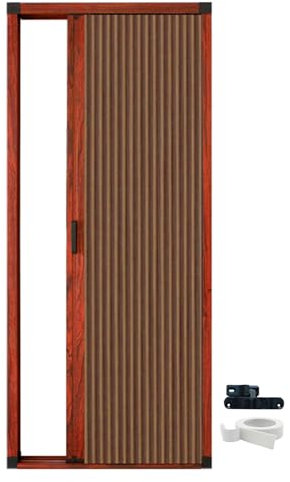 LXLZYXSF Falttür Innentüren Zusammenklappbar Konzertina Akkordeon-Türen Kein Bohren, Anpassbar Flure Raumtrenner, Unsichtbar Einziehbar Kleiderschranktür(47x80in (119.5x203cm))