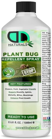 100% Natural Plant Bug Repellent Spray – Ready to Use, Effective Against Blackfly, Aphids, Whitefly, Mites & Mealybugs – Enhances Plant Growth for Flowers, Fruits, Vegetables (1000ml)