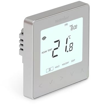 LavaTap – Heatmiser NeoStat V2 Smart Thermostat – Wet Central Heating, Wet Underfloor Heating & Hot Water Timer (Not Electric UFH) – Programmable Heating Control, App Requires NeoHub (Platinum SIlver)