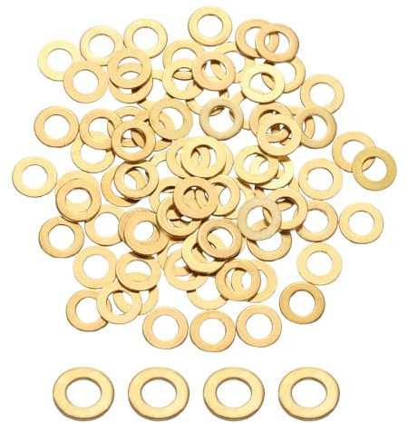 PATIKIL Rondella Piatta In Ottone M3 200 Pezzi 3mm Diametro Interno 6mm Diametro Esterno 0.5mm Spessore Rondelle Metriche Anello In Metallo Per Viti Bulloni Domestici E All'Aperto