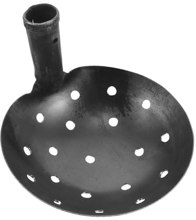 Sewroro Pala da Giardino in Metallo con Fori da 17 CM per Pulizia Fognature e Rimozione Fanghi Mestolo Ergonomico Antiscivolo per Drenaggio Agricolo e Manutenzione Orto e Prato