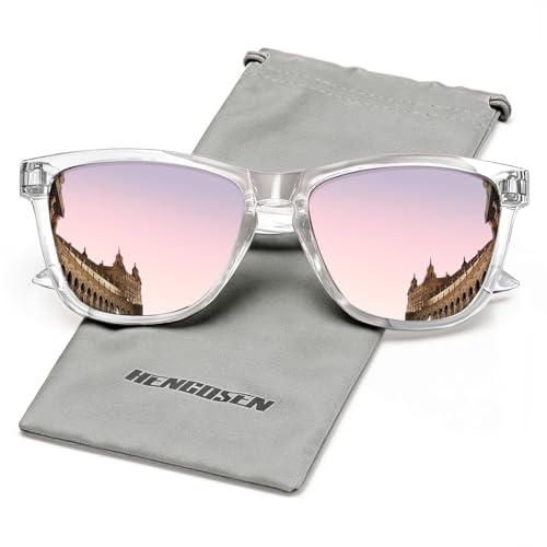 HENGOSEN Sonnenbrille Damen Polarisiert Sunglasses-Woman: Polarisiert Sonnenbrille uv400 Schutz Verspiegelte Sonnenbrillen