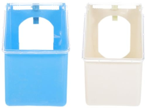 Veemoon Plastic Pigeon Food Box 2Pcs Hanging Feeder for Cage, Multi-Use Feed and Health Grit Containers for Bird Supplies