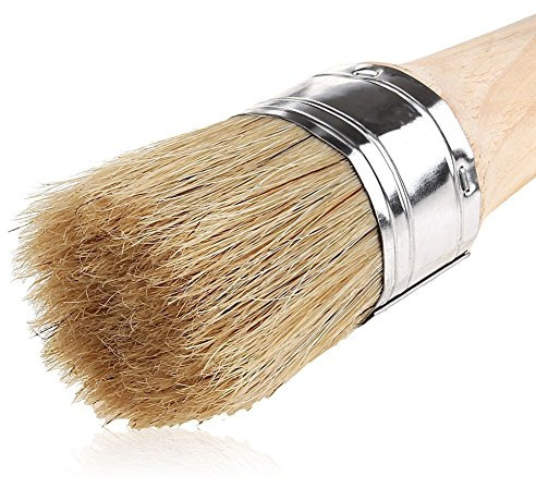 ASelected Chalk Paint Brush for Painting and Waxing, 40mm Natural Bristle Round Wax Brush for Furniture Painting, Perfect for Furniture Stencils Wood Home Decor