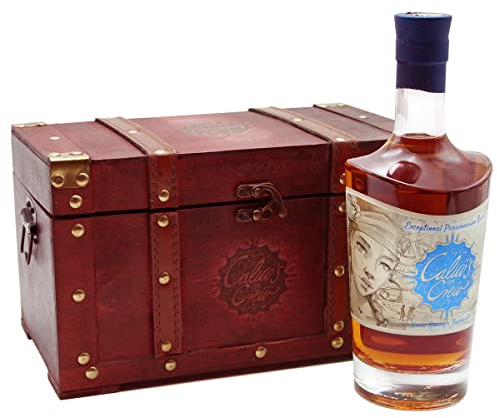 Calico's Crew | 1x 0,7 l Premium Rum aus Panama – 40% vol. und 8 Jahre alte Reifung – mit edler Holz-Schatztruhe als Geschenkset – fassgelagert, Noten von Frucht & Vanille | Anne Bonny’s Favourite