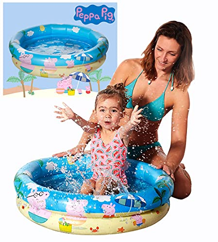 Smart-Planet Peppa Pig Piscine pour bébé - Mini pataugeoire pour bébé - 74 x 18 cm - Petite piscine gonflable pour le bain pour bébés et tout-petits pour l'été