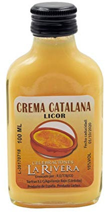 Lote de 15 Botellas Decorativas de Cristal Petaca LicorCrema Catalana. Regalos Originales. Complementos. Detalles para Bodas, Comuniones, Bautizos y Cumpleaños. CC