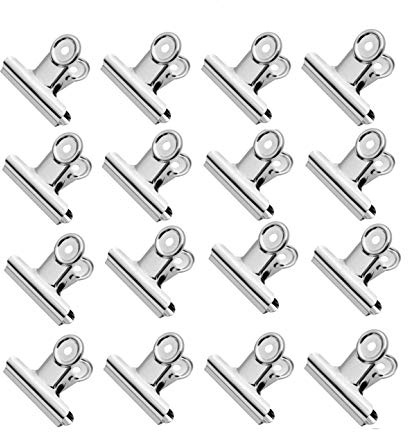 Fermacarte, Clip Multiuso in Metallo, Pinze Multiuso, Clip del Raccoglitore,Ufficio di Cancelleria Pinze, per Ufficio, Scuola e Famiglia (Argento, 48 pz x 38 mm)