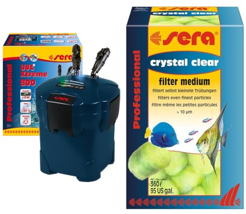 Sera UVC-Xtreme 800 & Crystal Clear 12 Filterbälle (formstabil & mehrfach auswaschbar) die Innovative, patentierte 3D-Faserstruktur entfernt kleinste Trübungen ab 10µm, nach kurzer Zeit