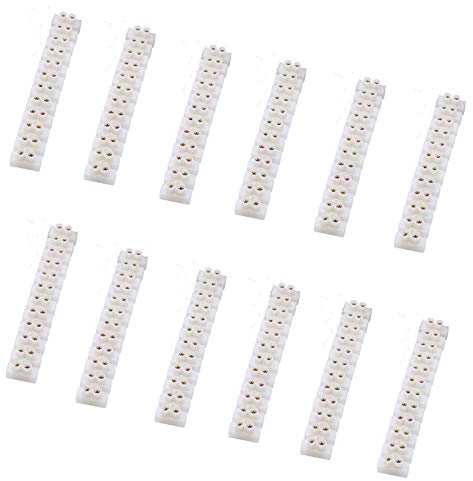 Lüsterklemme Mini Transparent Dosenklemmen Lüsterklemmen Set Schraubbar Lüsterklemmen Transparent Zweireihig Schraubklemme Klemmen für Schnellkupplung Schraubklemme für Haushaltsgeräte (12 Stücke)