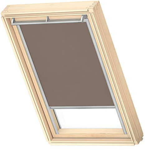 VELUX Original Dachfenster Sichtschutzrollo für S08 / 608, Nougat, mit Grauer Führungsschiene