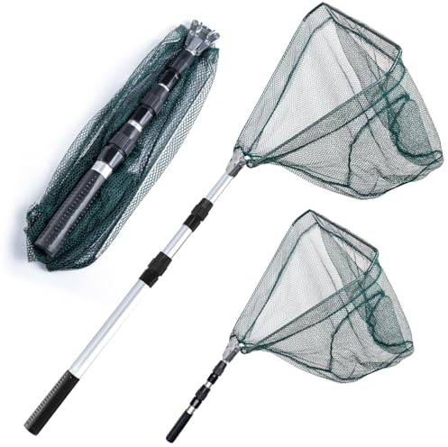 NAKIHOUSE Épuisette télescopique pour la pêche, filet de pêche, filet de pêche, épuisette d'étang, différentes longueurs, également pour les enfants