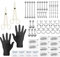 60 Stück Piercing Kit Set Zum Selber Stechen,Lot Edelstahl Knorpel Helix Daith Septum Reifen Nasenring Hufeisen Lippe Zunge Augenbraue Tragus Nippel Bauchnabel Ringe Barbells Körperschmuck 14G 16G