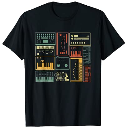 Analoger modularer Synthesizer Musikproduzenten-Tastatur T-Shirt