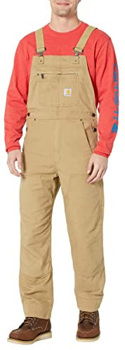 Carhartt Herren Rugged Flex Relaxed Fit Canvas Bib Overall Lätzchen und Latzhose, Dunkles Khaki, 44W / 32L