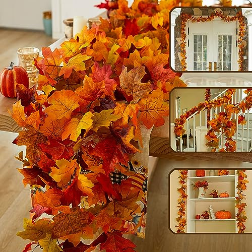 Anna's Whimsy 3 Pcs 21FT Thanksgiving Girlande, Kunstblumen Girlande, Blumengirlande für Haus, Hochzeit, Kamin, Thanksgiving Party