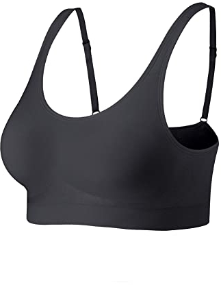 Lemef Soutien-Gorge sans Armatures pour Femme - Confort sans Armatures - sans Coutures - Couverture complète, 1 Noir., XX-Large