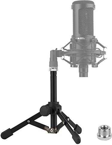 Geekria Tischstativ für Mikrofonständer, kompatibel mit ATH AT2020, AT2020USB, AT2035, AT2050, ATR2500x Mikrofone
