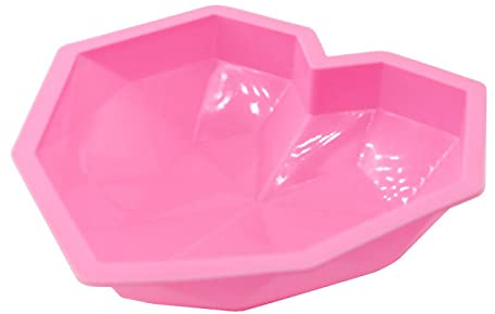 Stampi da forno in silicone a forma di cuore Stampo per torta in silicone teglia da forno in silicone 3D diamante cuore stampo mousse stampi per cioccolato 6 pezzi B