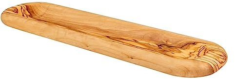 Bandeja de madera, 43 x 12 cm, madera de olivo, organizador único, organizador de cocina, decoración de mesa