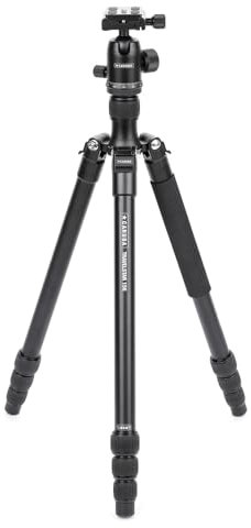 Caruba Travelstar 156 Trépied pour Appareil Photo - Trépied de Voyage léger avec rotule rotative à 360 degrés - Idéal pour Les photographes en déplacement - Capacité de Charge jusqu'à 15 kg