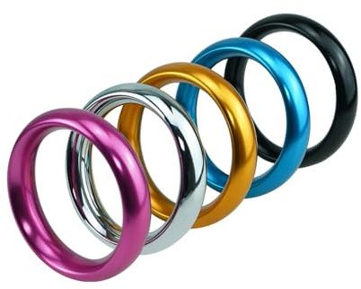 NAIXBTY Edelstahl Bunt Penisring Cockring Erektion Eichelring Set,Metall Penisring Verzögerung Ejakulation Erektion Hodenring Hodensack Bondage Cock Ringe Herren Sex Spielzeug Für Mann (Rosa⌀50mm)