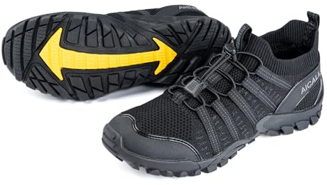 FREE SOLDIER AICALL Herren Wasserschuhe Schnell Trocken Barfuß Aqua Schuhe Strand Wandern Wandern Bootfahren Wasser Sport（Schwarz EU41）