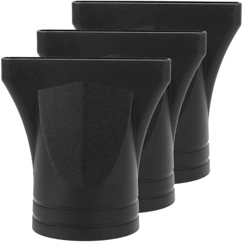 FRCOLOR 3Pcs Hair Dryer Nozzle Attachments, Black Plastic Diffuser & Concentrator for Hair Styling
