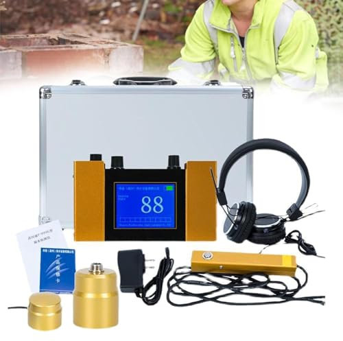 URJWAN Kit De Detector De Fugas De Agua, Detector De Fugas De Agua Profesional, Herramienta PortáTil De DeteccióN De Fugas De Agua para Interiores Y Exteriores, Detector De Fugas De PlomeríA