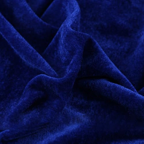 Wambere Tela de terciopelo azul real de 50 cm x 160 cm, vendida por metro, perfecta para costura, manualidades, artículos decorativos, cortinas de escenario, ropa, decoraciones festivas
