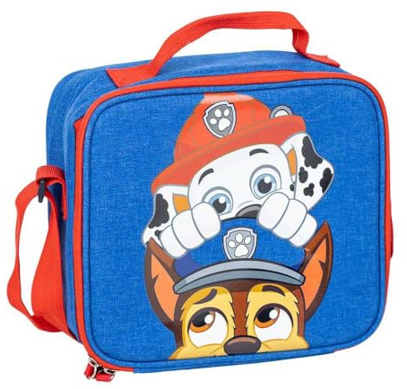 Portameriendas Térmico de La Patrulla Canina - Color Azul - 21,5x8,5x19 cm - Mochila Pequeña con Cierre de Cremallera y Asa Regulable - Producto Original Diseñado en España
