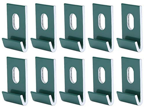 10Pcs Greenhouse Base Clips, J Clips for Aluminium Greenhouses, Stainless Steel Base Fixing Clips, Easy Install Secure Fit Greenhouse Accessories Hook Fixture Set (Silver)