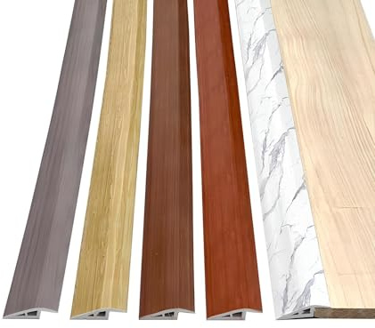 Übergangsschiene Selbstklebend Übergangsleiste PVC Übergangsprofil Höhenausgleichsprofil Laminat Abschlussleiste Schwelle Reduzierstück Für Teppich Boden(Gray Wood Grain,5 * 100cm)