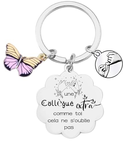 JRZDFXS Cadeau Collègue Porte Clef Collègue Cadeau Depart Collegue de Travail Femme Porte Clés Personnalisé Idee Cadeau Meilleur Amie Cadeau pour Une Amie Cadeau Anniversaire Femme