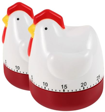 Vaguelly 2pcs Cartoon Kitchen Timer Mechanical Wind up Countdown Timer Clock Cute Animal for Boiling Eggs Cooking Baking
