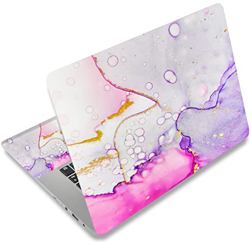 icolor Laptop Skin Sticker Decal 12 13 13.3 14 15 15.4 15.6 inch Personalized Universal Notebook Vinyl Skin Stickers Cover Art Decal Computer Protector (Pink Marble)