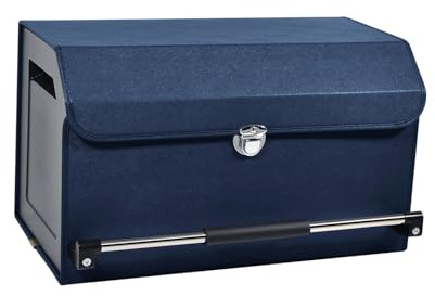 XCF Rangement Coffre de Voiture, Organisateur Coffre Voiture, Avec Couvercle et Poignée Stable, Applicable à Auto/SUV/Camion, Organisateur de Coffre de Voiture (52 * 29 * 31cm-Bleu)