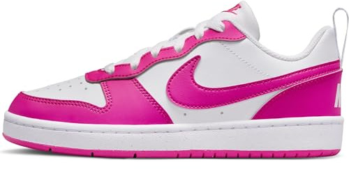 NIKE Court Borough Low Recraft, Sneaker, White/Laser Fuchsia, 38 EU