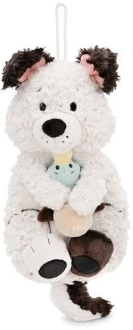 NICI Kuscheltier Wärmflasche Hund mit Ente 300ml 30cm - weiss - Kuscheliges Wärmetier ab 10 Monaten – Plüschtier-Wärmflasche, Wärmebeutel für Kinder und Erwachsene - 62167