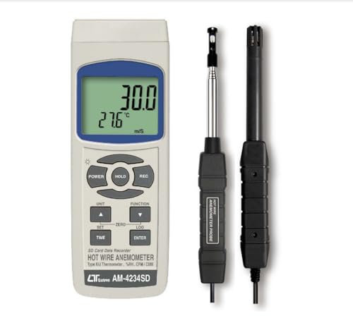 i-POOK HOT WIRE ANEMOMETER AM-4234SD air velocity, air flow, humidity, dew point, and temperature measurement Equipped with RS232/USB with Real-Time Data Logging made in Taiwan