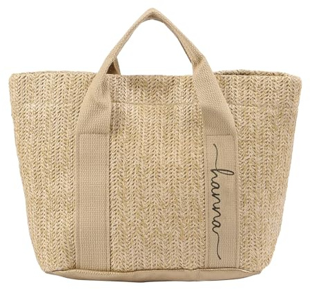 Wamantic Personalisierte Strandtasche Mit Namen Geschenke für Mama - Mama Tasche Tote Bag Damen Wiederverwendbare Einkaufstaschen Geburtstagsgeschenk für Mama Oma Muttertag